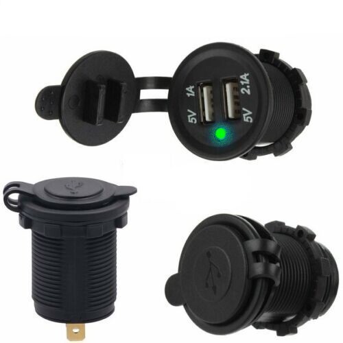 Presa USB accendisigari 12V Nautica Barca Auto Camper Moto caricabatteria 1A 2,1 - Foto 4 di 4