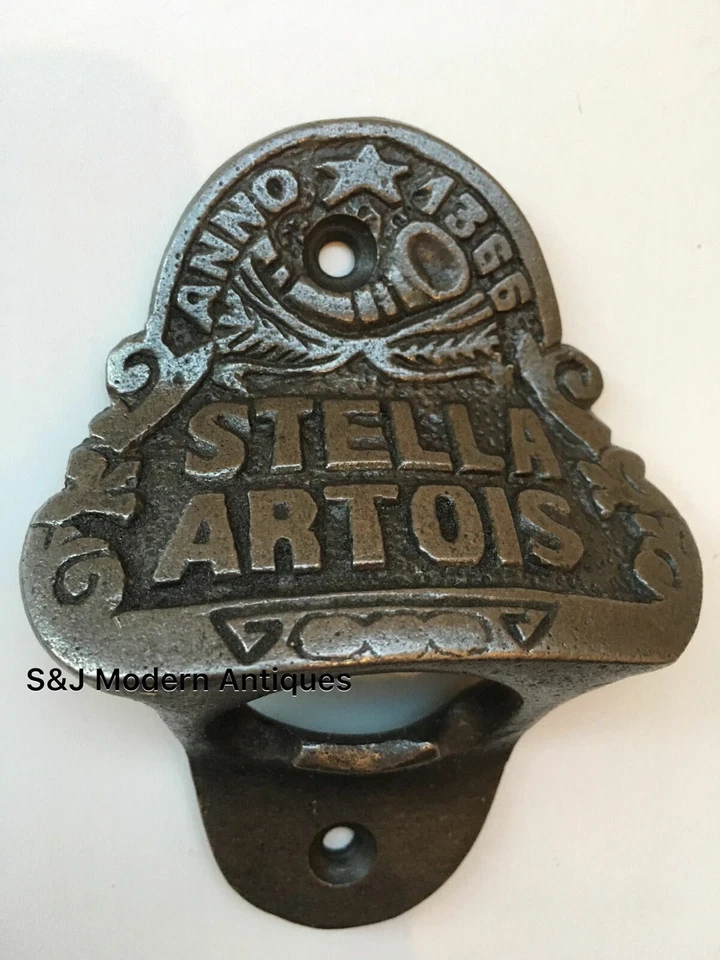 Stella Artois Bottle Top Opener Wall Mounted Vintage Antique Iron Retro Engraved - Image 3 of 4