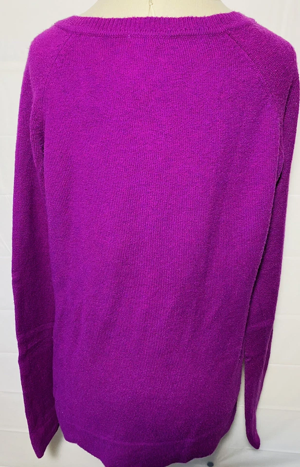 Suéter tejido Rt 66 para mujer talla XL tejido púrpura botón Qt Foto 3 de 4