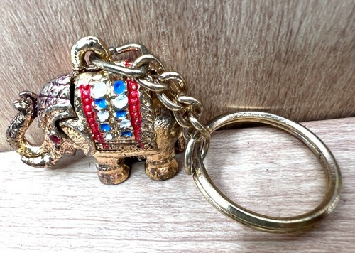 Schlüsselanhänger Chang Thai Vintage Thailand Gold Strass Elefant - Bild 3 von 4