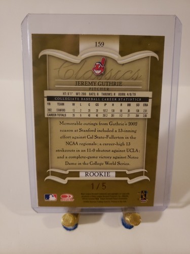 2003 Donruss Classics Rc Jeremy Guthrie 24th nationals Atlantic city rare SP /5 - Picture 2 of 3
