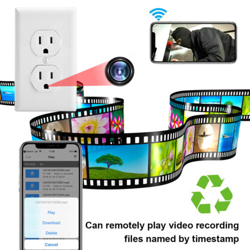 1080P HD Camera WiFi IP Wireless Wall AC Socket Security Mini Cam Recorder - Picture 10 of 28