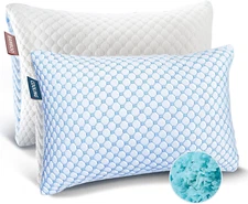 Nestl Cooling Pillow, Shredded Memory Foam Pillows Queen Size Set of 2
