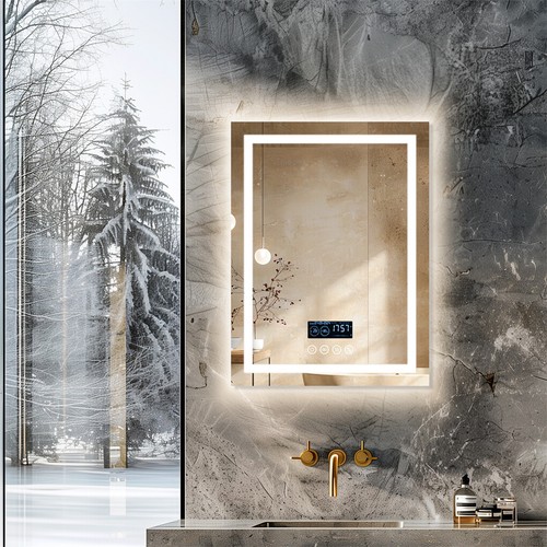 LUVODI Bluetooth LED Bathroom Mirror Dual Lights Anti-Fog Makeup Mirror Music - Picture 10 of 22