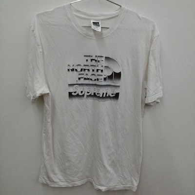 THE NORTH FACE x SUPREME Metallic Logo T-Shirt M 18SS Gray 68cm