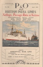 EGYPT Rare Maritime Navigation Co P&O BRITISH INDIA LINES Sailing, Passage..1937