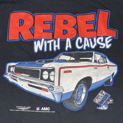 Vintage Y2k NHRA Rebel With A Cause Chrysler 09 Drag Racing Tshirt Large