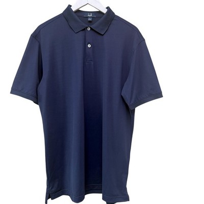 DUNHILL Links Mens Golf Polo Navy Blue Large Luxury Performance Designer Shirt