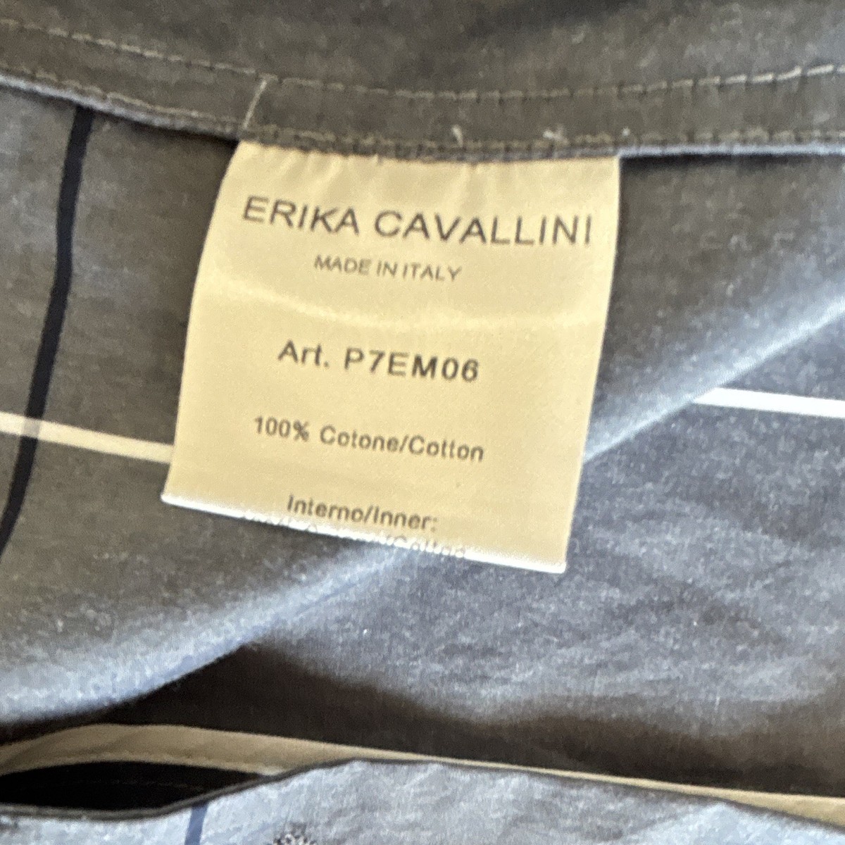 Erika Cavallini Gray Stripe Blazer Jacket Button Pockets Mid-Length Women’s M View 3