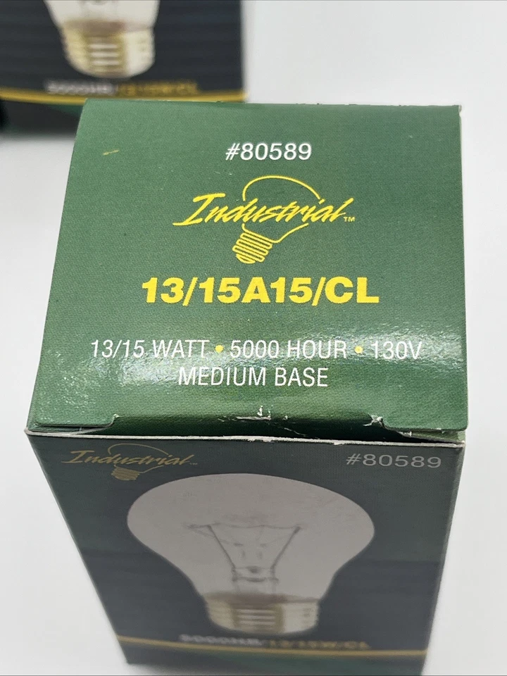 5 Pack 15A15/CL Appliance Dimmable Bulb 15W 130V A15 Medium E26 Base Clear - Image 3 of 4