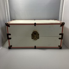 Vintage 1950s Vogue Ginny Doll Red  White Metal Trunk Wardrobe Case