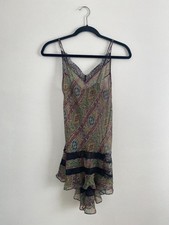 NWT Victoria's Secret Paisley Lace Trim Hi Low Sheer Slip Nightgown Size XS