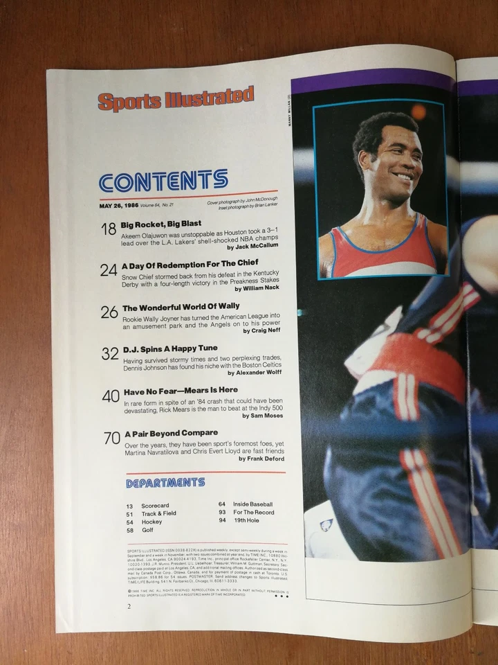 Sports Illustrated 26 de mayo 1986 Akeem Hakeem Olajuwon Houston Rockets primera portada Foto 2 de 2