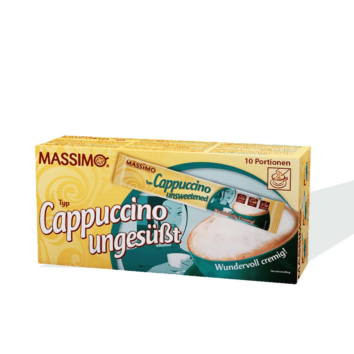 MASSIMO Cappuccino Ungesüßt 160er Vorteilspack (16 Schachtel x 10 Kaffee Sticks)
