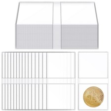 200Pcs Double Pocket Coin Flips 2 " x 2 " Clear Coin Sleeves for Collectors