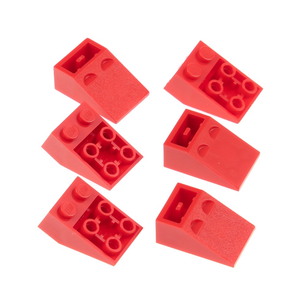 6X Lego Roof Tile 33° 3X2 Red Negative Slope Bricks 4500462 3747B
