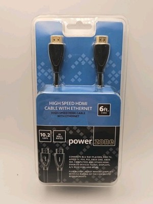 Power Zone 6ft High Speed HDMI Cable with Ethernet - 10.2 Gbps - In Wall Rated
