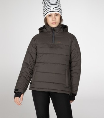 Protest Women's 10K Ski Jacket Olive Green Hooded Puffer Pullover Small