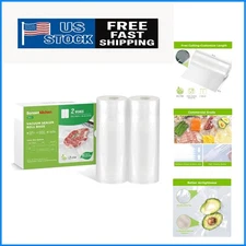 Durable 8" x 50 ft Vacuum Sealer Rolls, 2 Pack - Commercial Grade & BPA-Free