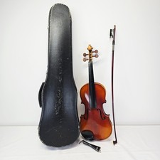 Lark Violin Bow & Carry Case Small 1/2 Size Needs Some Attention