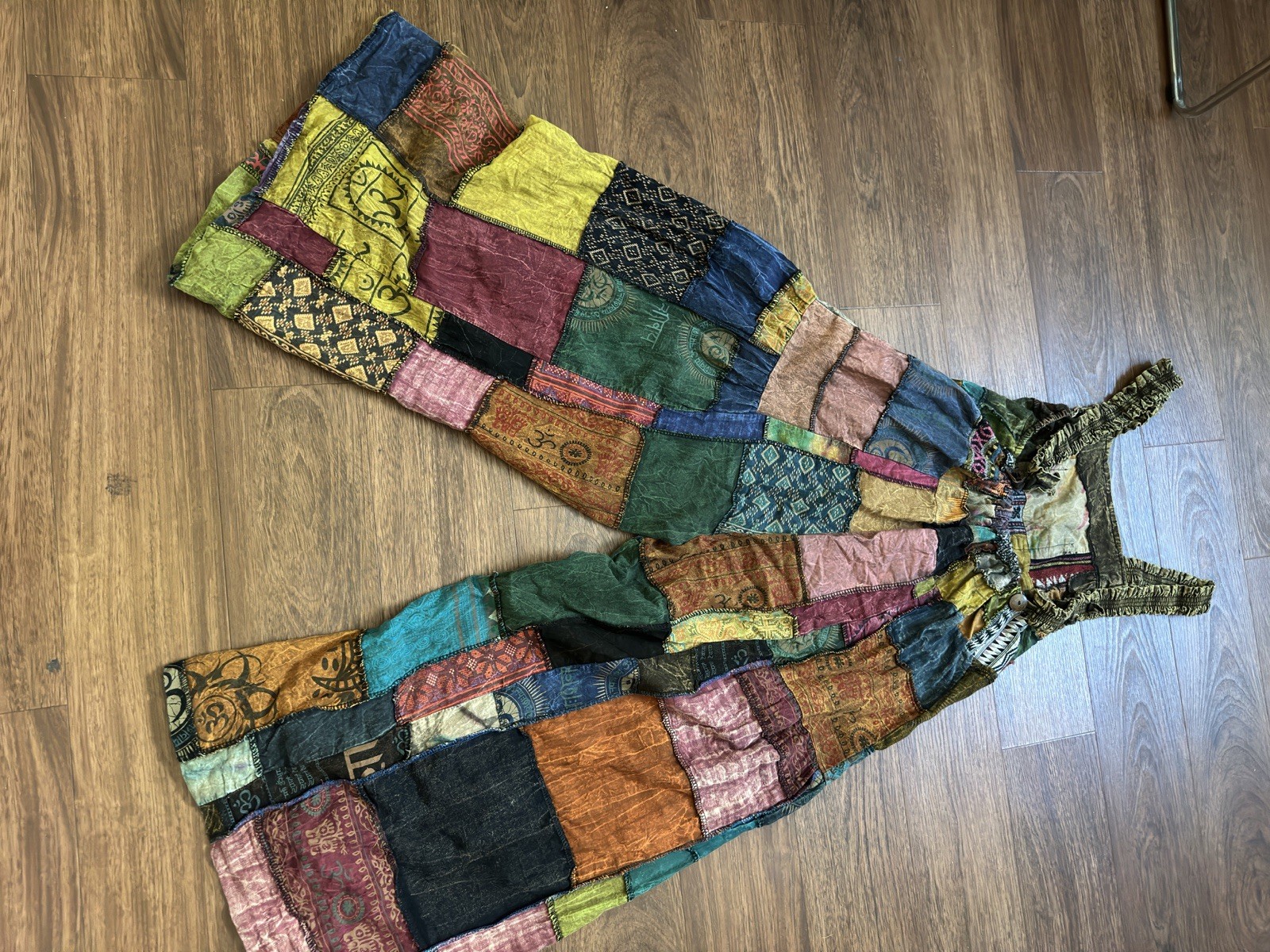 Patchwork Wide Leg Romper - image 3