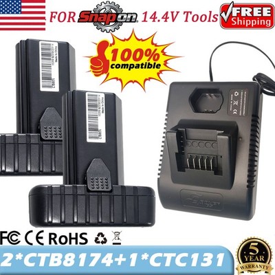CTB8174 Battery CTC131 Charger For Snap on 14.4.V Tools  CTB8172 CT861DB CTC722