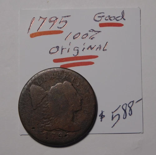 Photo of a 1795-P Large Cent from an eBay sale