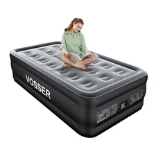 VOSSER Air Mattress Twin with Built in Pump,18” Raised Blow Up Mattress,Infla...