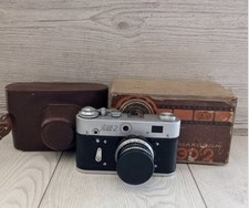 FED-2 Rare Black Soviet rangefinder Film camera industar 61 Good works cap box