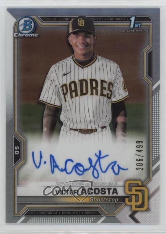 2021 Bowman Chrome Prospect Auto Refractor /499 Victor Acosta #CPA-VA Auto