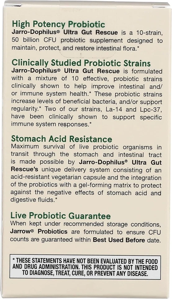 Jarrow Formulas Jarro-Dophilus Ultra – 50 Billion CFU – 60 Vegetarian Capsules - Image 2 of 4