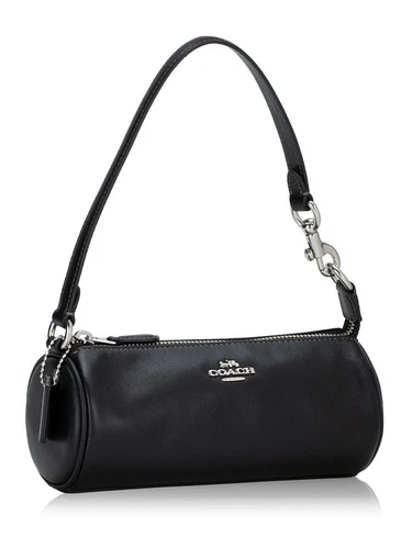 Nuova autentica borsa Coach Nolita liscia in pelle nera hardware argento CR830