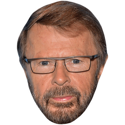 Björn Ulvaeus (Brille) Promi Maske, flaches Kartengesicht, Kostüm Maske