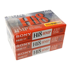 Lot of 3 Sony HMP Hi8/Digital 8 Video Cassette Tapes 120/60 P6120HMP Sealed