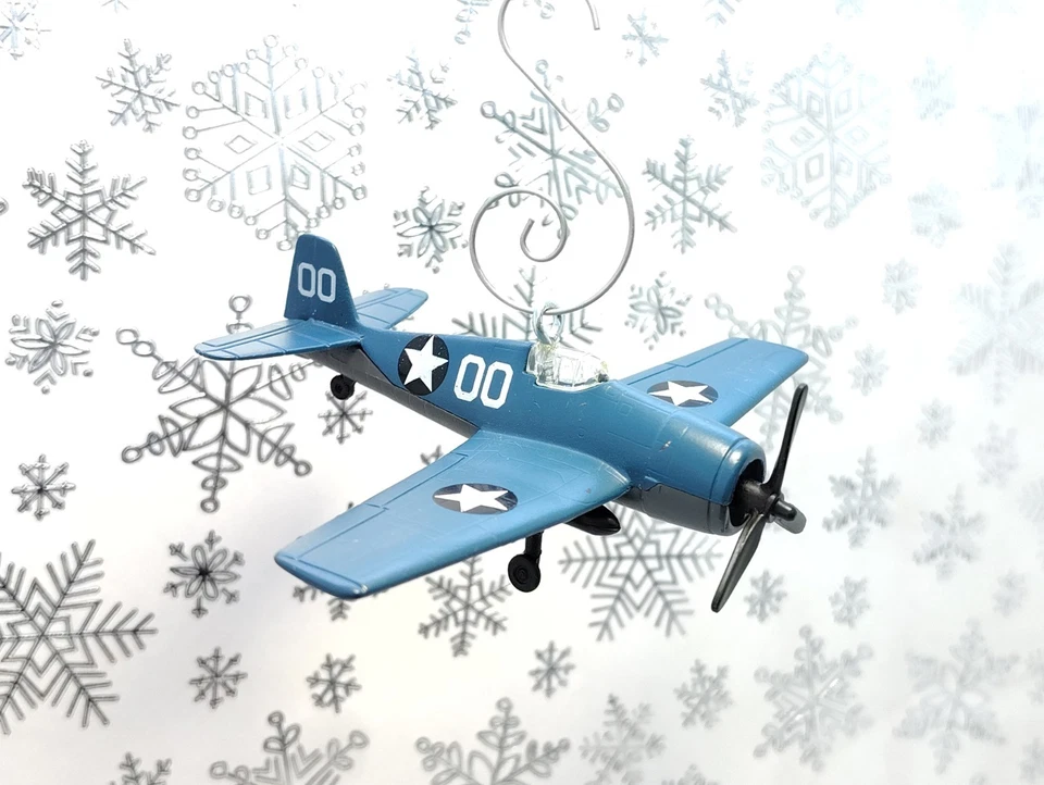 WWII Grumman F6F Hellcat Fighter Airplane Custom Christmas Ornament US NAVY Gift - Image 2 of 4