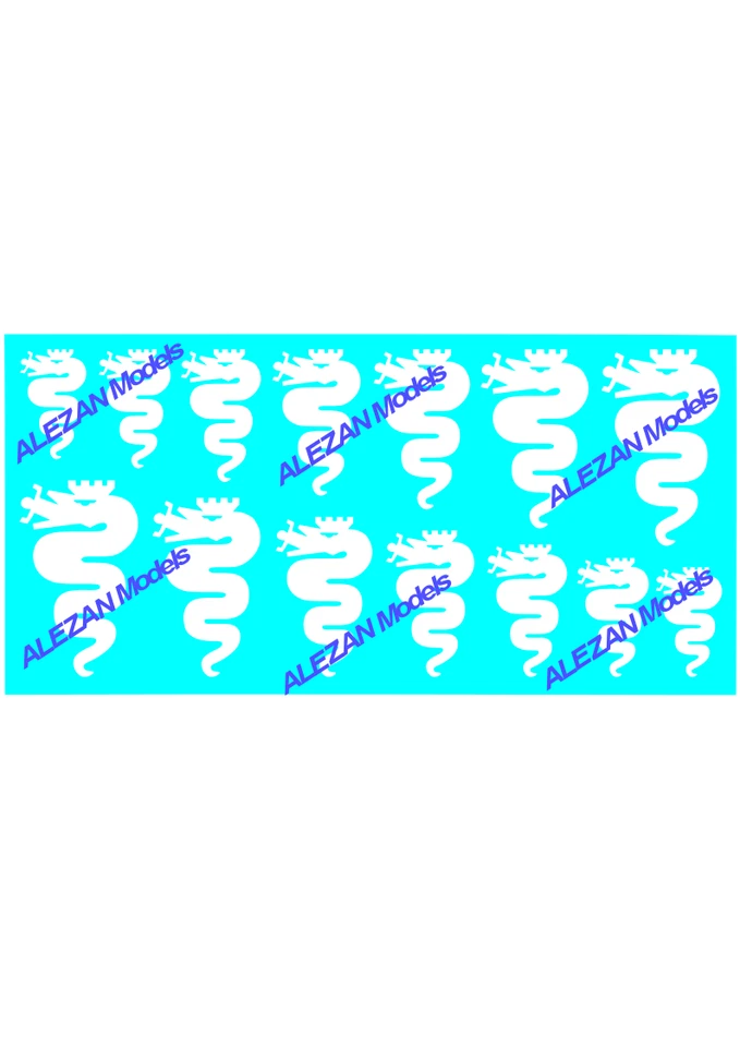 ALEZAN MODELS . DECALCOMANIES . ALFA ROMEO . SERPENT BLANC . 1/43 . 1/32 . 1/24 - Photo 1/1