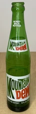 Vintage Mountain Dew 10oz Money Back Bottle Green Glass Excellent Label