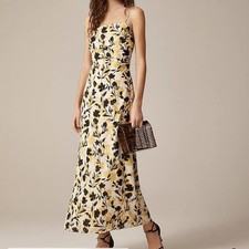 J. Crew Collection Ruched Floral Maxi Dress NWT Size 6 Fully Lined Adj Straps