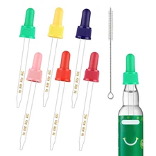Glass Dropper Pipettes for Sodastream Bubly Drops - 6PCS 1ML Food-Safe Droppers,