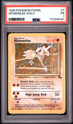 Hitmonlee (Unlimited) graded PSA 1 for sale on eBay
