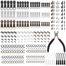 275 Pcs Zipper Repair Kit - Replacement Pulls  Sliders Silver, Black