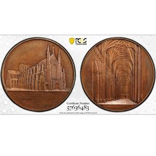 1855 GREAT BRITAIN-Winchester Cathedral, J Wiener Medal. PCGS SP 62 BN-Speciman