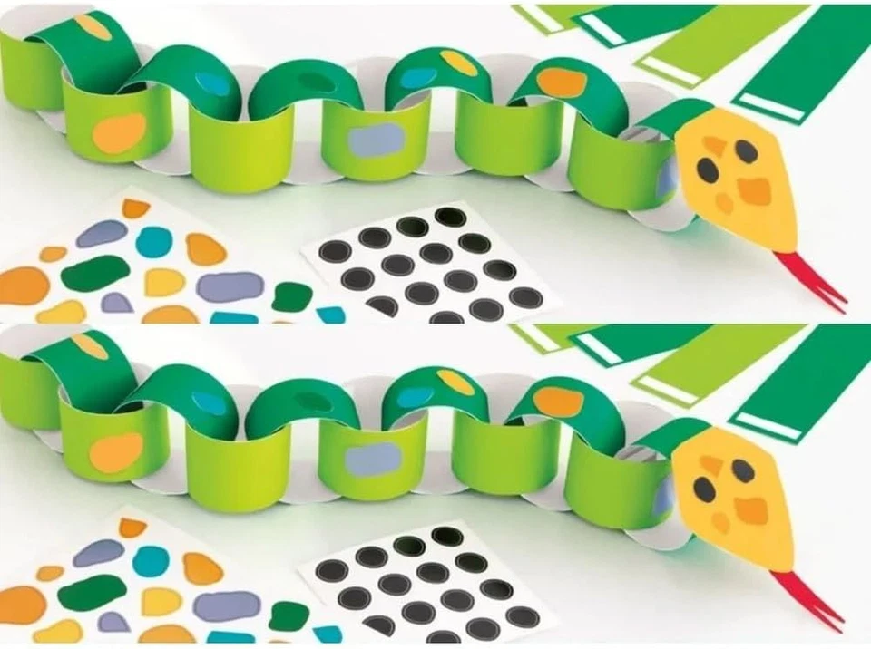 Snake DIY Paper Chain Craft Kit (Pack of 4) - Fun & Easy-To-Make Activity for Ki - Image 2 of 3