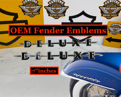 OEM Harley Davidson Softail Deluxe Front Fender 2 Emblems badge