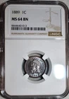 NGC MS-64 BN 1889 Indian Head Cent, Blazing, Frosty specimen.