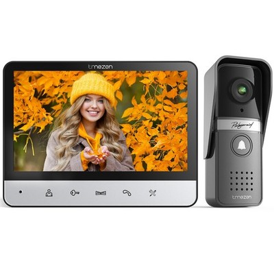 TMEZON Kabelgebundene Video-Gegensprechanlage, 7 Zoll Video Türklingel Kamera mit Monitor,