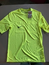 NWT NIKE Soccer Referee Shirt Mens L NEON Yellow 2 Pocket  DRIFIit