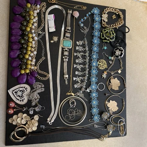 Junk Drawer Costume Jewelry Lot. Wearable and Crafts Vintage To Now