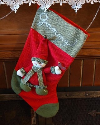 GRAMMY / GRANDMOTHER CHRISTMAS STOCKING - 20'' LONG - FREE SHIPPING