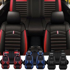 For Toyota Leather Car Seat Covers Full Set 5-seats Front Rear Cushion Protector